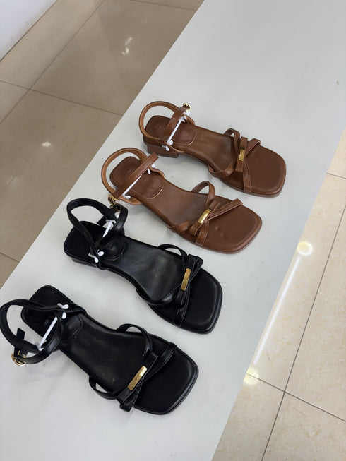 Slid On Buckle Straps Open Toe Heels